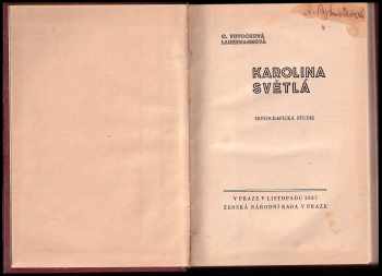 Olga Votočková-Lauermannová: Karolina Světlá