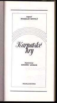 Miloslav Nevrlý: Karpatské hry