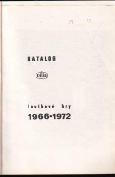 Katalog loutkových her - Loutkové hry 1966 - 1972