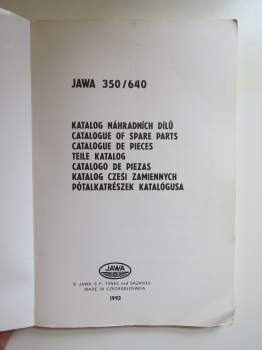 Katalog náhradních dílů Jawa 350/640