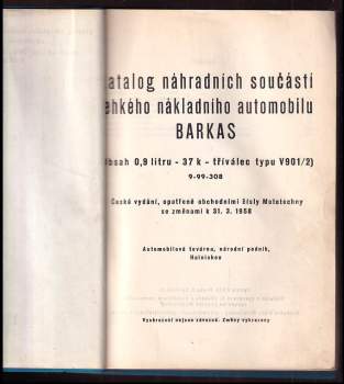 Katalog náhradních součástí lehkého nákladního automobilu Barkas