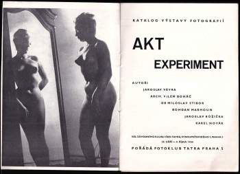 Karel Novák: Katalog výstavy fotografií:  Akt Experiment