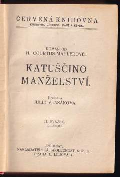 Hedwig Courths-Mahler: Katuščino manželství