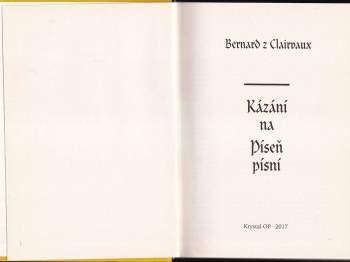Bernard: Kázání na Píseň písní