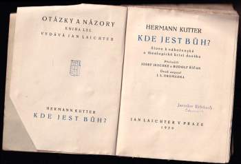 Hermann Kutter: Kde jest Bůh?