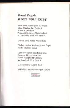 Karel Čapek: Když bolí zuby