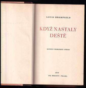 Louis Bromfield: Když nastaly deště