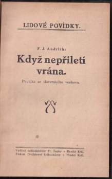 František Josef Andrlík: Když nepřiletí vrána