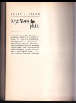 Irvin David Yalom: Když Nietzsche plakal