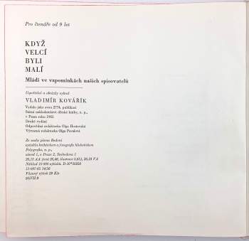 Karel Čapek: Když velcí byli malí