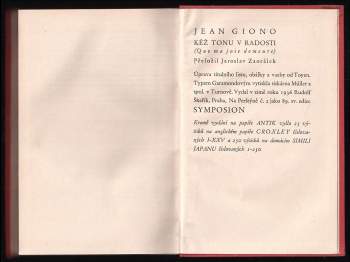 Jean Giono: Kéž tonu v radosti