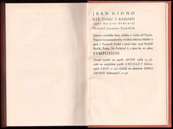 Jean Giono: Kéž tonu v radosti