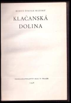 Bohuš Štefan Mastný: Klačanská dolina