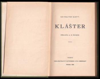 Walter Scott: Klášter