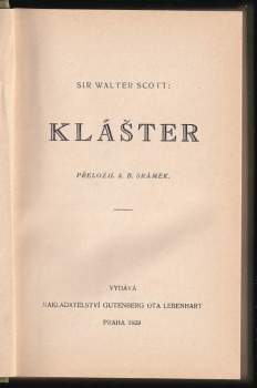 Walter Scott: Klášter