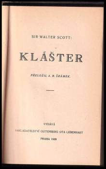 Walter Scott: Klášter