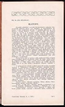 Josef Bělohlav: Klatovy