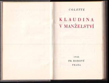 Colette: Klaudina v manželství