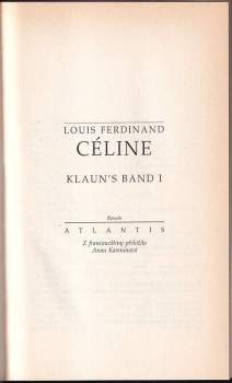Louis Ferdinand Céline: Klaun's band I