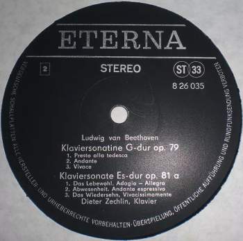 Ludwig van Beethoven: Klaviersonate F-moll Op.57 (Appassionata) / Klaviersonatine G-dur Op.79 / Klaviersonate Es-dur Op.81a (Les Adieux)