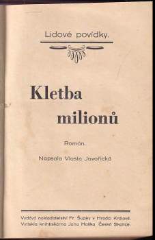 Vlasta Javořická: Kletba milionů - 1. díl
