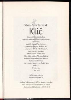 Jun'ichirō Tanizaki: Klíč