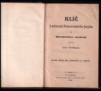 Klíč k mluvnici francouzského jazyka dle Ollendorffovy methody