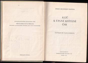Josef Dostál: Klíč k úplné květeně ČSR