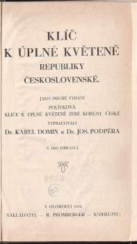 Karel Domin: Klíč k úplné květeně republiky Československé