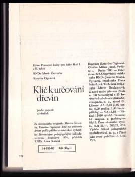 Martin Červenka: Klíč k určování dřevin podle pupenů a větviček