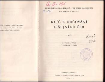 Zdeněk Černohorský: Klíč k určování lišejníků ČSR