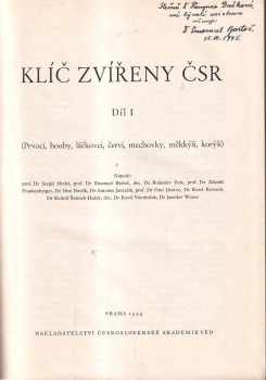 Otto Jírovec: Klíč zvířeny ČSSR Díl 1. - 5.