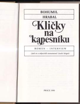 Bohumil Hrabal: Kličky na kapesníku
