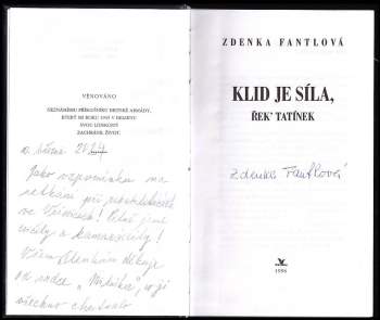 Zdenka Fantlová: Klid je síla, řek' tatínek