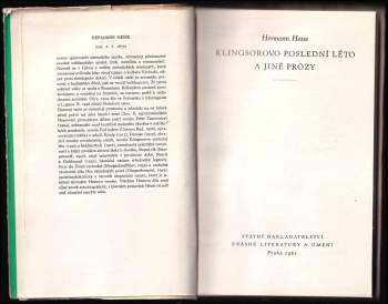 Hermann Hesse: Klingsorovo poslední léto a jiné prózy