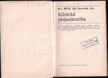 Jiří Neuwirth: Klinická propedeutika