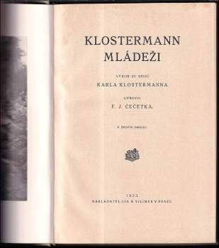 Karel Klostermann: Klostermann mládeži