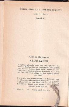 Arthur Ransome: Klub Lysek