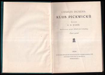 Charles Dickens: Klub Pickwicků