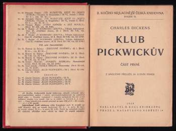 Charles Dickens: Klub Pickwickův