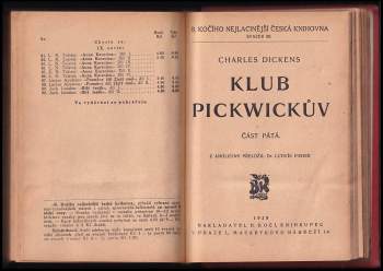 Charles Dickens: Klub Pickwickův