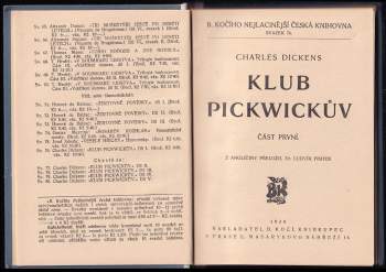 Charles Dickens: Klub Pickwickův