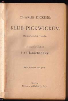 Charles Dickens: Klub Pickwickův