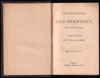 Charles Dickens: Klub Pickwickův