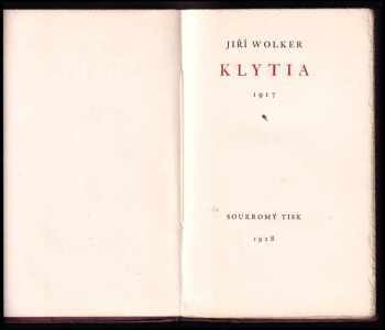 Jiří Wolker: Klytia