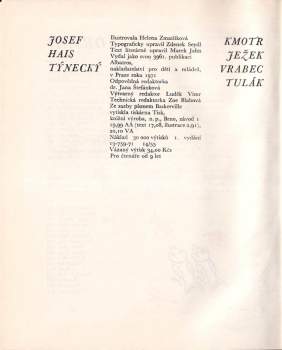Josef Hais Týnecký: Kmotr ježek ; Vrabec tulák