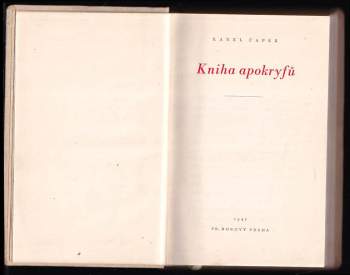 Karel Čapek: Kniha apokryfů