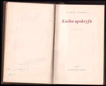 Karel Čapek: Kniha apokryfů
