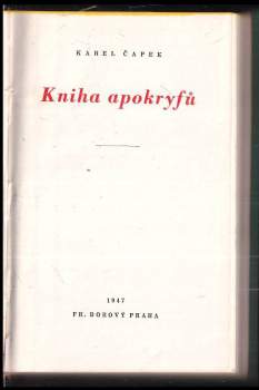 Karel Čapek: Kniha apokryfů