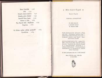 Karel Čapek: Kniha apokryfů